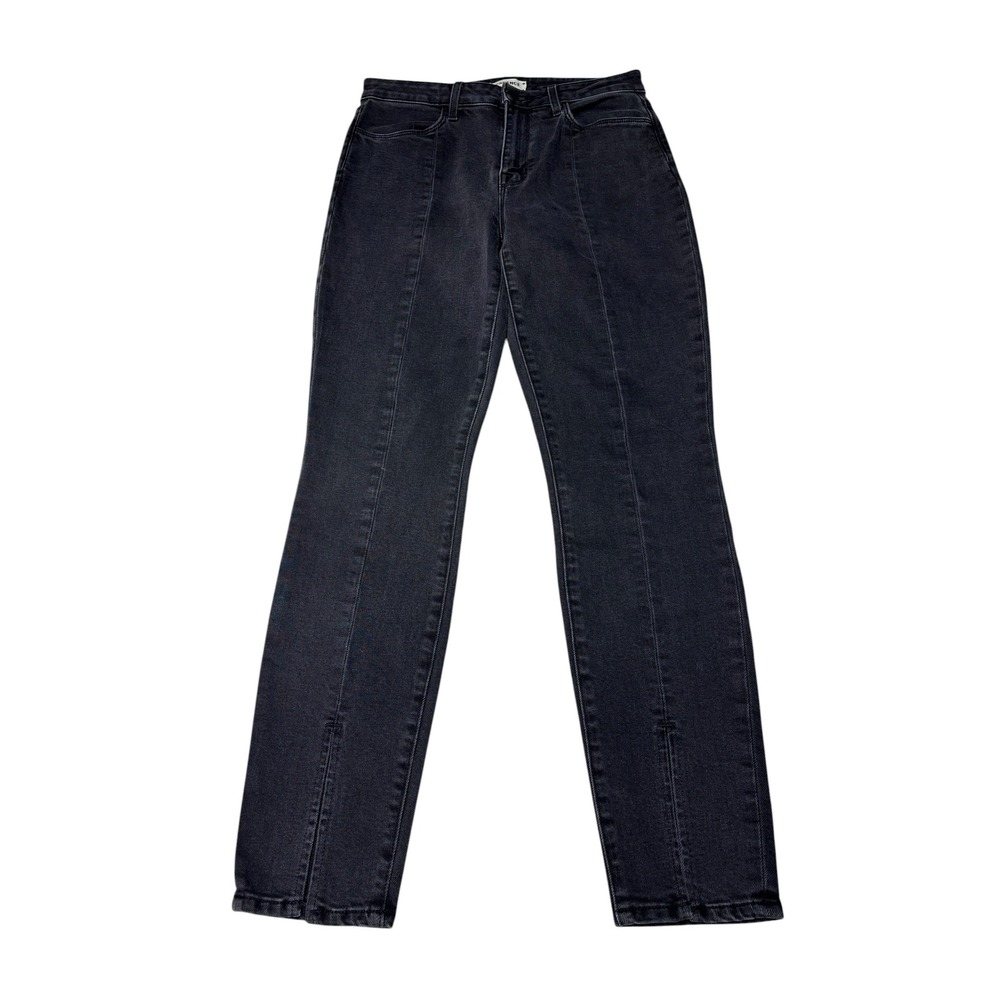 L'AGENCE Jyothi High Rise Slim Front Seam Split Washed Black Womens 28X29 USA